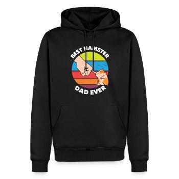 Drôle hamster cadeau hamster papa - Sweat à capuche Premium bio Homme - noir - Devant - Nico (187cm)