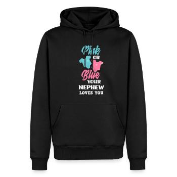 Pink Or Blue Gender Reveal Baby Party Neffe - Männer Premium Bio Hoodie - Schwarz - Vorne - Nico (187cm)
