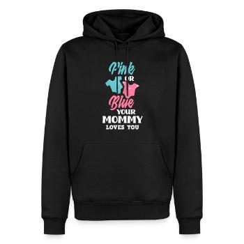 Le genre rose ou bleu révèle baby party maman - Sweat à capuche Premium bio Homme - noir - Devant - Nico (187cm)