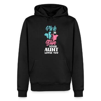 Le sexe rose ou bleu révèle la tante de la fête de bébé - Sweat à capuche Premium bio Homme - noir - Devant - Nico (187cm)