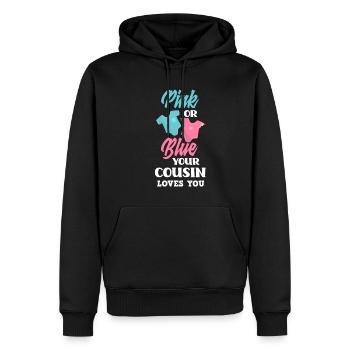 Pink Or Blue Gender Reveal Baby Party Cousin - Männer Premium Bio Hoodie - Schwarz - Vorne - Nico (187cm)