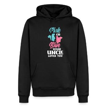 Le sexe rose ou bleu révèle baby party oncle - Sweat à capuche Premium bio Homme - noir - Devant - Nico (187cm)