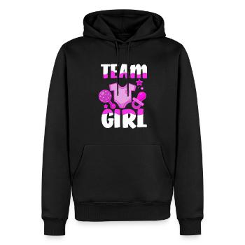 Team Girl Mädchen Gender Reveal Party - Männer Premium Bio Hoodie - Schwarz - Vorne - Nico (187cm)