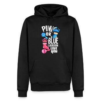Le genre rose ou bleu révèle la fête de bébé - Sweat à capuche Premium bio Homme - noir - Devant - Nico (187cm)