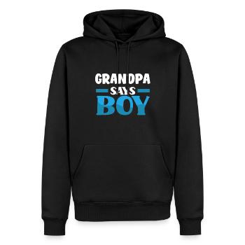 Team Boy Team Young Grandpa Gender Reveal Party - Sweat à capuche Premium bio Homme - noir - Devant - Nico (187cm)