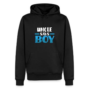 Team Boy Team Young Uncles Gender Reveal Party - Sweat à capuche Premium bio Homme - noir - Devant - Nico (187cm)