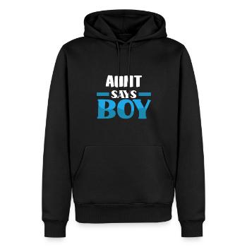 Team Boy Team Young Aunt Gender Reveal Party - Sweat à capuche Premium bio Homme - noir - Devant - Nico (187cm)