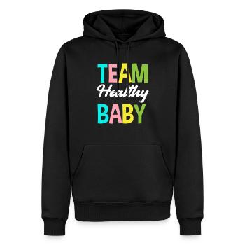 Team Gesundes Baby Gender Reveal Party - Männer Premium Bio Hoodie - Schwarz - Vorne - Nico (187cm)