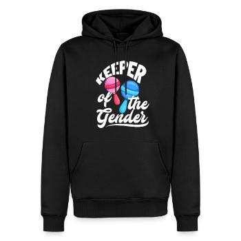 Keeper Of The Gender Gender Reveal Party - Männer Premium Bio Hoodie - Schwarz - Vorne - Nico (187cm)