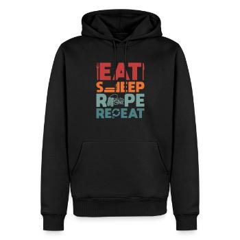 Eat sleeping rope Repeat skipping rope - Men’s Premium Organic Hoodie - black - Front - Nico (187cm)