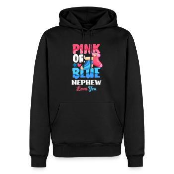 Pink Or Blue Gender Reveal Baby Party Neffe - Männer Premium Bio Hoodie - Schwarz - Vorne - Nico (187cm)