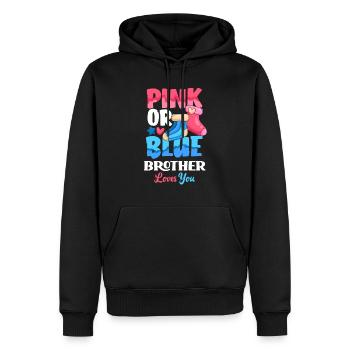 Le genre rose ou bleu révèle baby party brother - Sweat à capuche Premium bio Homme - noir - Devant - Nico (187cm)