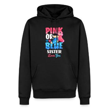 Pink Or Blue Gender Reveal Baby Party Schwester - Männer Premium Bio Hoodie - Schwarz - Vorne - Nico (187cm)