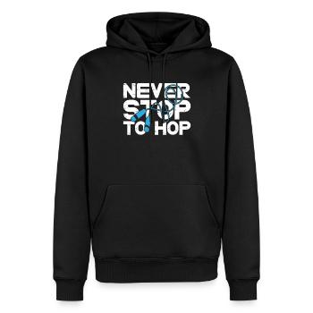 Ne vous arrêtez jamais pour espérer à la corde à sauter Corde à sauter - Sweat à capuche Premium bio Homme - noir - Devant - Nico (187cm)