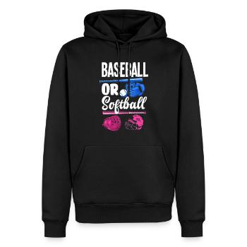 Le genre rose ou bleu révèle la fête de bébé - Sweat à capuche Premium bio Homme - noir - Devant - Nico (187cm)