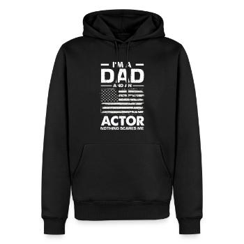 Drôle d’acteur Actrice Cadeau - Sweat à capuche Premium bio Homme - noir - Devant - Nico (187cm)