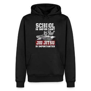 Jiu Jitsu Jiu Jitsu Jiu Jitsu - Sweat à capuche Premium bio Homme - noir - Devant - Nico (187cm)