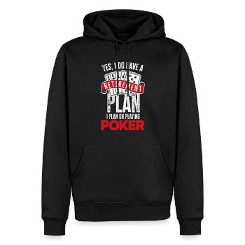 Joueurs de poker Joueurs de poker Poker Gift Pension - Sweat à capuche Premium bio Homme - noir - Devant - Nico (187cm)