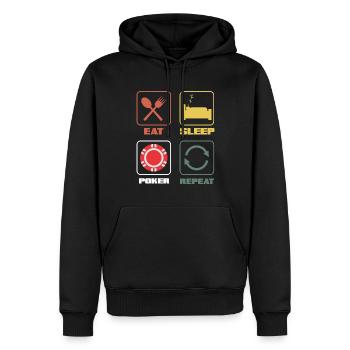 Joueur de poker Joueur de poker Cadeau de poker - Sweat à capuche Premium bio Homme - noir - Devant - Nico (187cm)