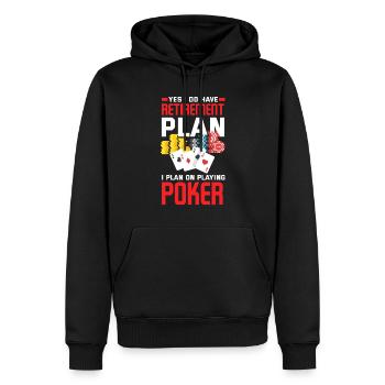Joueur de poker Joueur de poker Cadeau de poker Pension - Sweat à capuche Premium bio Homme - noir - Devant - Nico (187cm)