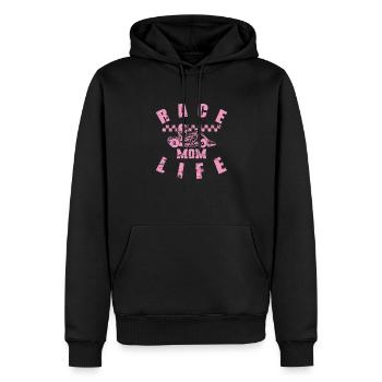 Piste de course de kart Race Mom Life - Sweat à capuche Premium bio Homme - noir - Devant - Nico (187cm)