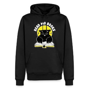 Lire les livres Bird Gift - Sweat à capuche Premium bio Homme - noir - Devant - Nico (187cm)