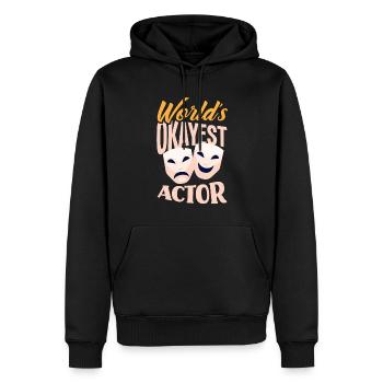 Drôle d’acteur Actrice Cadeau - Sweat à capuche Premium bio Homme - noir - Devant - Nico (187cm)