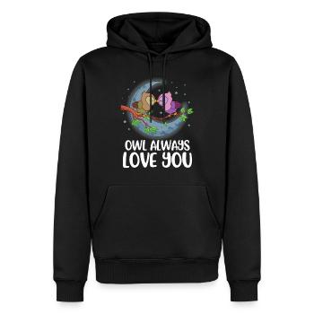 Owl Always Love You Eule Geschenk - Männer Premium Bio Hoodie - Schwarz - Vorne - Nico (187cm)
