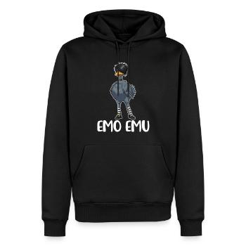Emo Emu Bird Gift - Men’s Premium Organic Hoodie - black - Front - Nico (187cm)