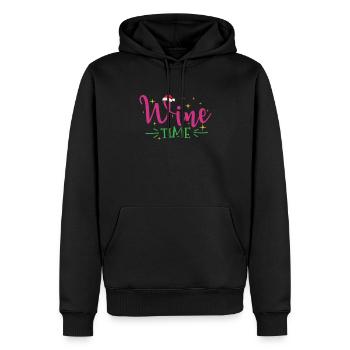 Wine Time Weihnachten Feiertag X-mas - Männer Premium Bio Hoodie - Schwarz - Vorne - Nico (187cm)