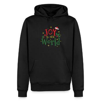 Joie au monde Noël X-Mas - Sweat à capuche Premium bio Homme - noir - Devant - Nico (187cm)