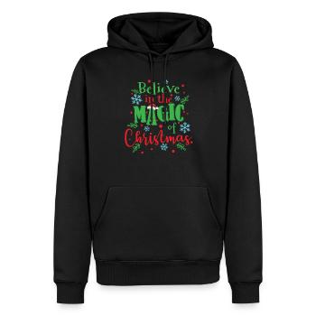 Croyez en la magie de Noël Weihnachten - Sweat à capuche Premium bio Homme - noir - Devant - Nico (187cm)