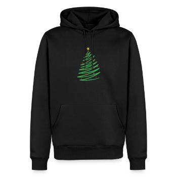 One Line Christmas Tree Christmas Xmas - Men’s Premium Organic Hoodie - black - Front - Nico (187cm)