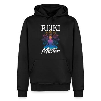 Reiki Master Chakra Energy Yoga Méditation - Sweat à capuche Premium bio Homme - noir - Devant - Nico (187cm)