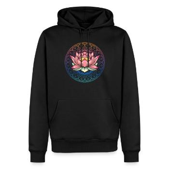 Lotus Mandala Spirituelle Reiki Meister Yoga - Männer Premium Bio Hoodie - Schwarz - Vorne - Nico (187cm)