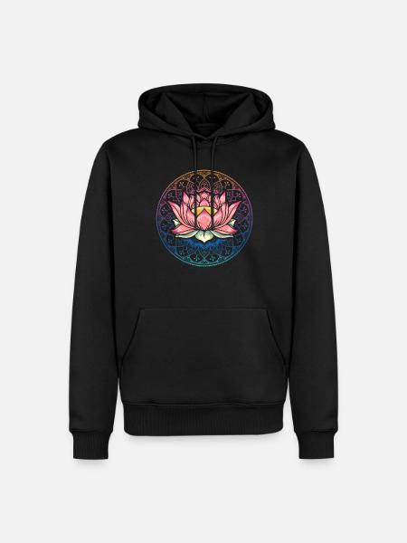 Lotus Mandala Spirituel Reiki Master Yoga - Herre Premium økologisk hoodie - sort