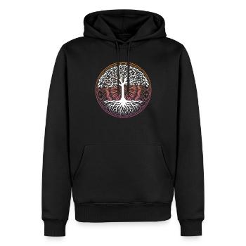 Yoga Mandala Tree Reiki Master Nature Meditation - Men’s Premium Organic Hoodie - black - Front - Nico (187cm)