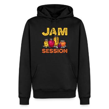Jam Session Musiker Gelee Wortspiel - Männer Premium Bio Hoodie - Schwarz - Vorne - Nico (187cm)
