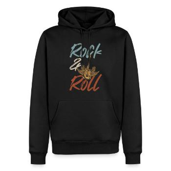 Retro Rock and Roll Musician Guitarist - Men’s Premium Organic Hoodie - black - Front - Nico (187cm)