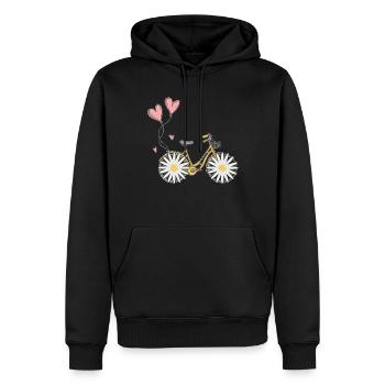 Daisy Bike Femmes Fleur Vélo Jardin - Sweat à capuche Premium bio Homme - noir - Devant - Nico (187cm)