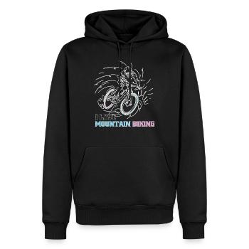 J’adore le VTT - Sweat à capuche Premium bio Homme - noir - Devant - Nico (187cm)