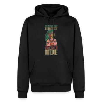 Faites confiance au don amérindien du gouvernement - Sweat à capuche Premium bio Homme - noir - Devant - Nico (187cm)