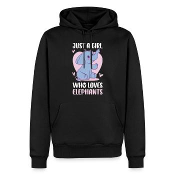 Just A Girl Who Loves Elephants Elefant Geschenk - Männer Premium Bio Hoodie - Schwarz - Vorne - Nico (187cm)