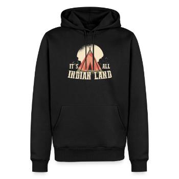 Son cadeau amérindien all Indian Land - Sweat à capuche Premium bio Homme - noir - Devant - Nico (187cm)