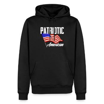 Amérique États-Unis Américain Américain - Sweat à capuche Premium bio Homme - noir - Devant - Nico (187cm)