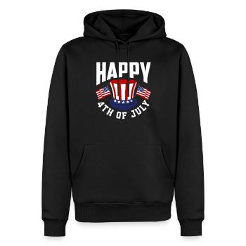 Amérique États-Unis Américain Américain - Sweat à capuche Premium bio Homme - noir - Devant - Nico (187cm)