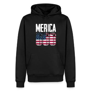 Amérique États-Unis Américain Américain - Sweat à capuche Premium bio Homme - noir - Devant - Nico (187cm)