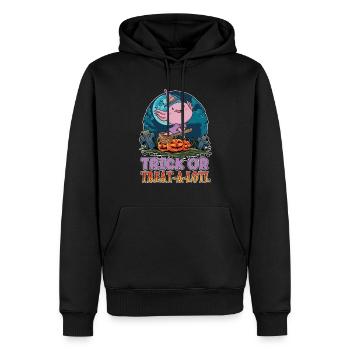 Trick Or Treat-a-lotl Axolotl-liebhaber Halloween - Männer Premium Bio Hoodie - Schwarz - Vorne - Nico (187cm)