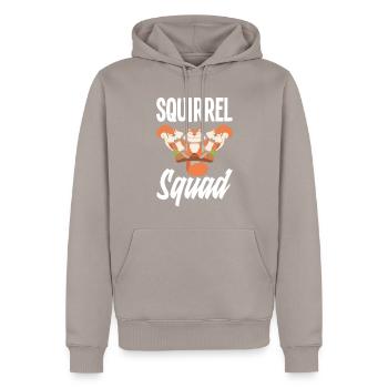 Écureuil - Sweat à capuche Premium bio Homme - taupe - Devant - Nico (187cm)