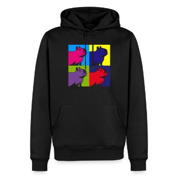 Capybara Nagetier Tier Bunte Capybaras - Männer Premium Bio Hoodie - Schwarz - Vorne - Nico (187cm)
